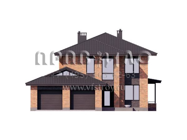 Дом из газобетона с гаражом на два автомобиля S7-216 (3-65b)