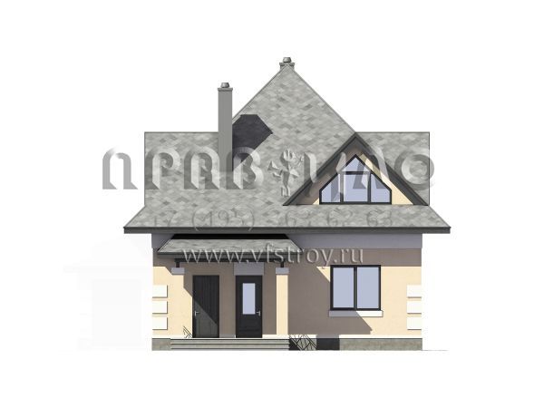 Проект экономичного коттеджа с шатровой крышей S7-126 (3-27d)