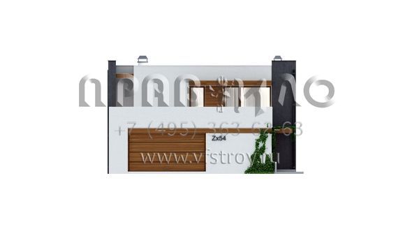 Проект дома в стиле хайтек с гаражом на два автомобиля  S3-182-4 (ZX54)