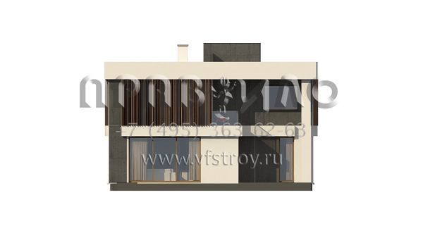 Проект современного стильного коттеджа с плоской крышей S3-214-1 (Zx124)