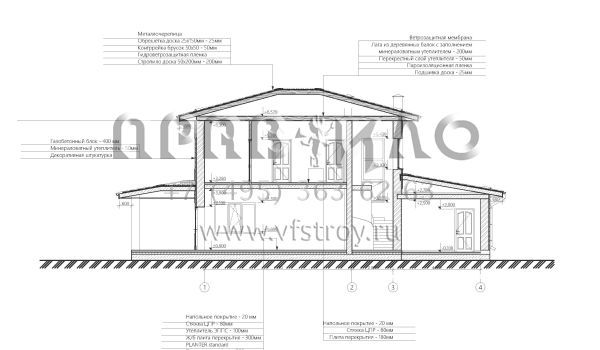Проект двухэтажного дома в современном стиле S-202