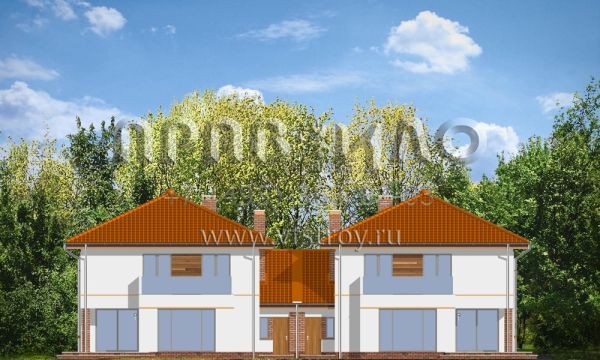 Проект спаренного коттеджа S8-227-1 (Изумруд 2)