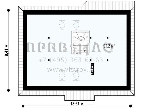 Проект удобного одноэтажного дома с мансардой S3-186 (Z169)