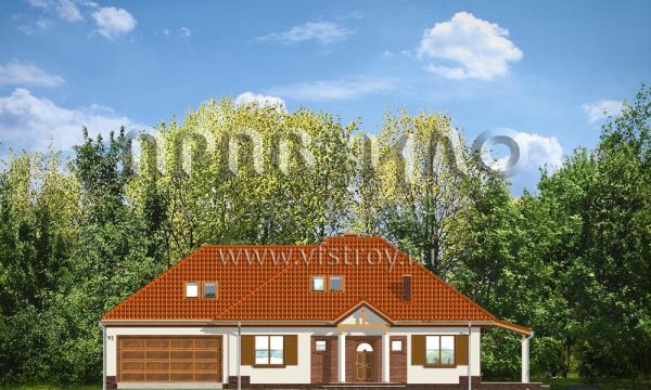 Проект дома с пристроенным слева гаражом S8-237-3 (Четыре Угла 3)