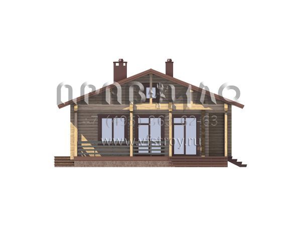 Одноэтажный коттедж из бруса S7-98 (1-47)
