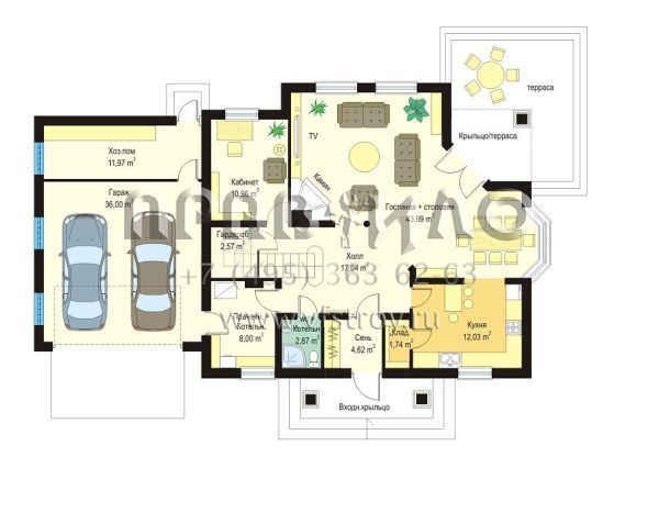 Проект дома с открытой планировкой S8-295-2 (Фаворит 2)