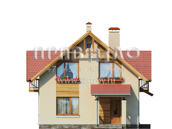 Проект экономичного загородного дома из газобетона S7-119 (3-12)