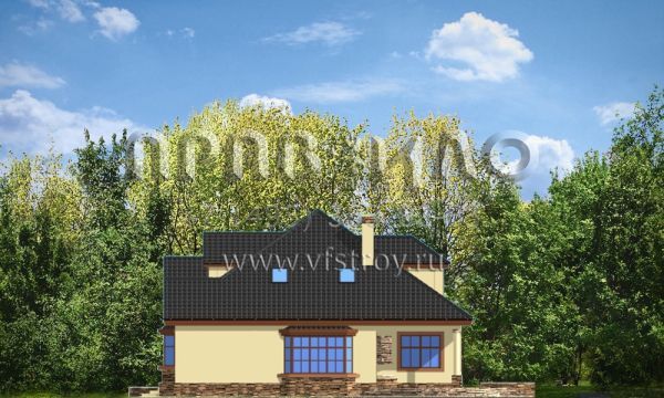 Проект коттеджа с красивыми фасадами S8-291 (Затишье 2)