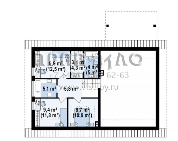 Проект одноэтажного каменного дома с подземным гаражом на один автомобиль s3-169-5 (Z338)