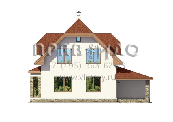 Проект экономичного загородного дома с гаражом S7-165 (3-20b)