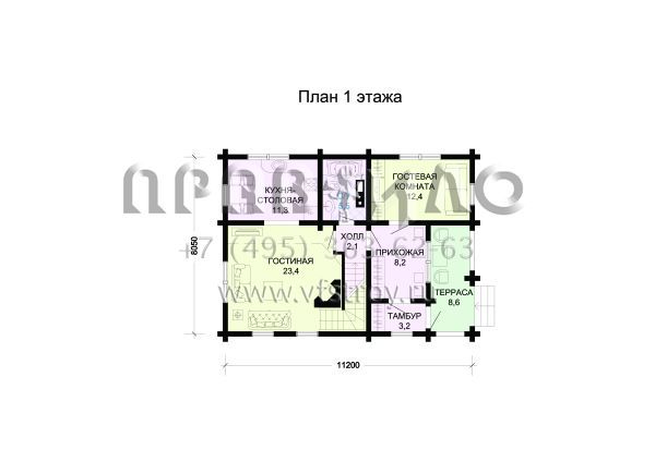 Проект деревянного дома с цокольным этажом S7-192(1-10)