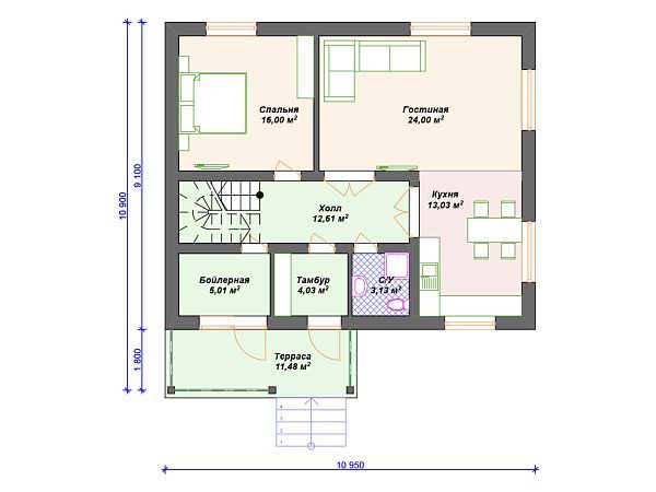 Проект комбинированного дома S4-167 (А-035)