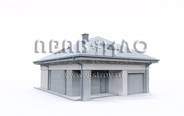 Проект одноэтажного дома с мансардой, террасой и гаражом на один автомобиль S3-166-13 (z476)