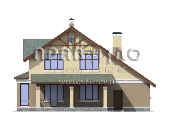 Проект коттеджа с пристроенным гаражом S7-176(3-26)