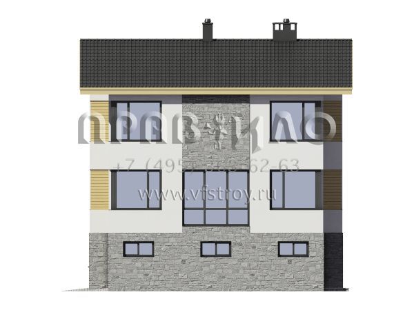 Проект трехэтажного дома с двойным гаражом S7-261 (5-07c)
