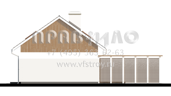 Проект частного дома с навесом для авто  S3-118 (Z213)