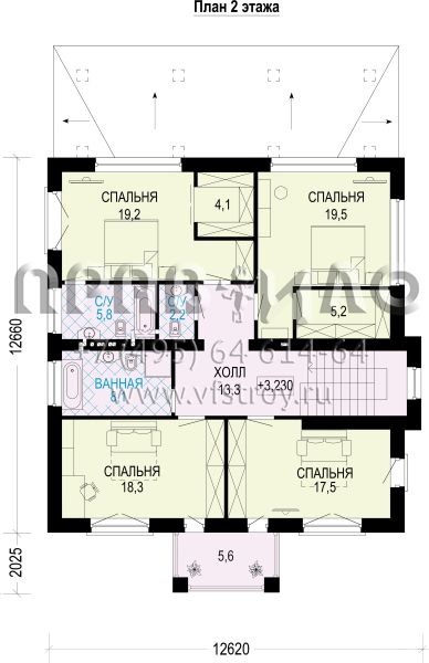 Проект трехэтажного загородного дома из газобетона/кирпича S7-368 (5-03а)