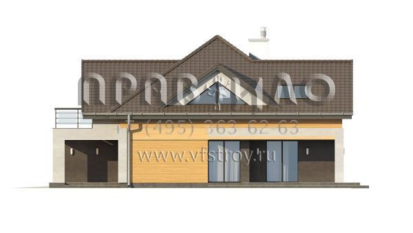 Проект загородного дома с камином в гостиной  S3-213-2 (Z288)