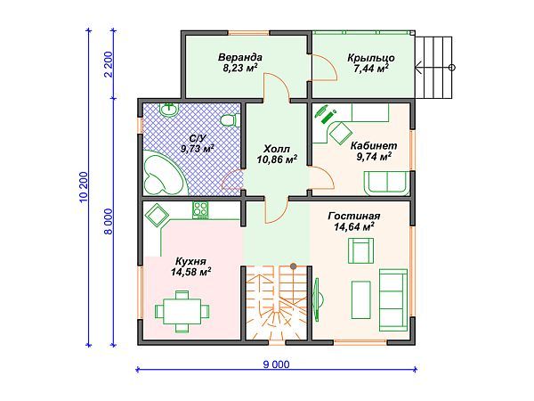 Проект каркасного дома с мансардой и 4 спальнями S4-147 (И-097)