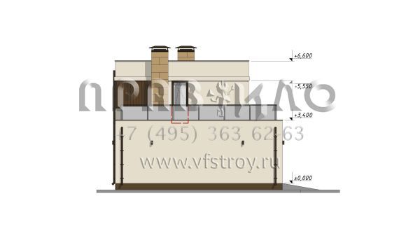 Проект небольшого дома в стиле хай-тек с гаражом S-137