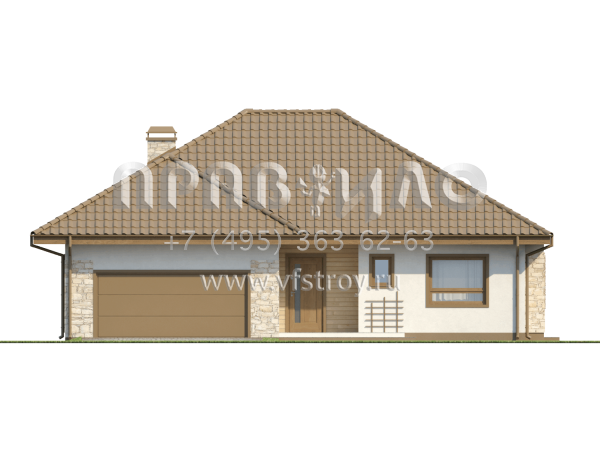 Проект современного бунгало с гаражом на два автомобиля  S3-157-2 (Z19)