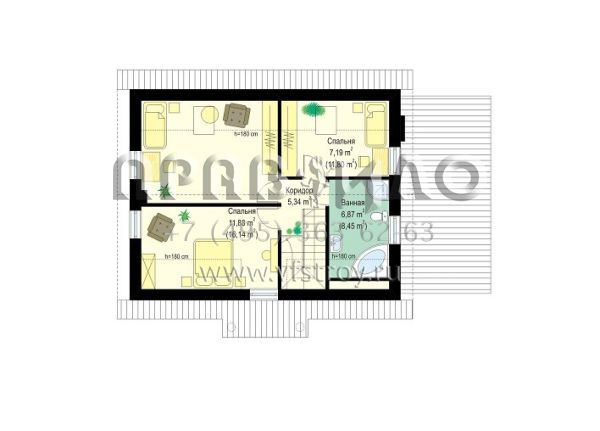 Проект дома с пристроенным гаражом S8-157-2 (Сказочный 3)