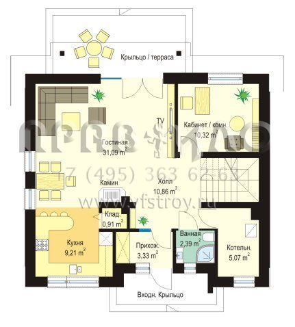 Проект быстровозводимого коттеджа S8-158-1 (Идеальный)