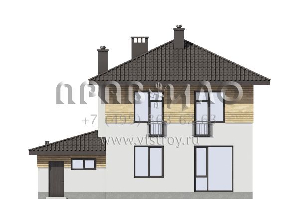 Проект двухэтажного дома с гаражом S7-158 (3-46а)