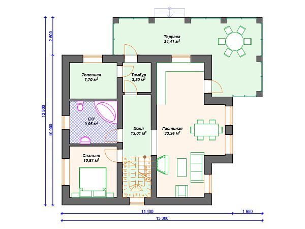 Проект каменного дома S4-185 (К-144)