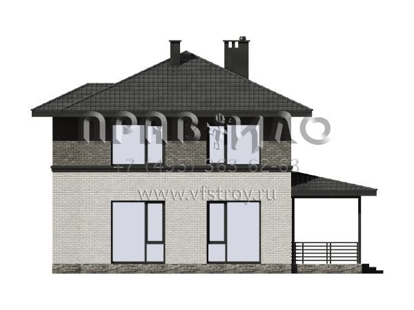 Проект загородного двухэтажного дома с кирпичной облицовкой S7-171(5-57)