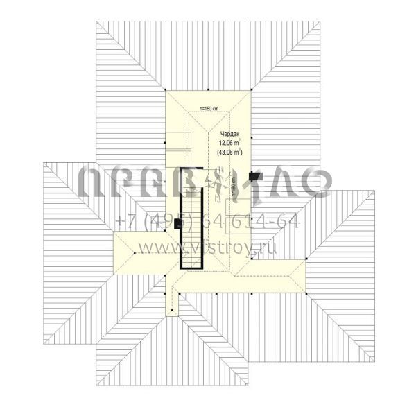 Проект одноэтажного коттеджа с двойным гаражом S8-176 (Дом по размеру 2)