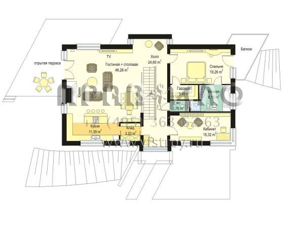 Проект современного особняка S8-419 (Дом на Горке)