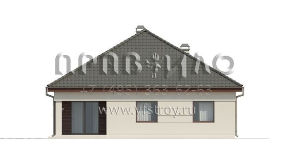 Проект частного одноэтажного дома с камином в классическом стиле  S3-156-1 (Z195)