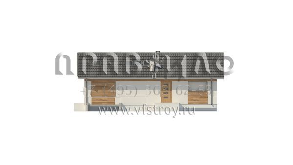 Проект одноэтажного каменного дома с подземным гаражом на один автомобиль s3-169-5 (Z338)