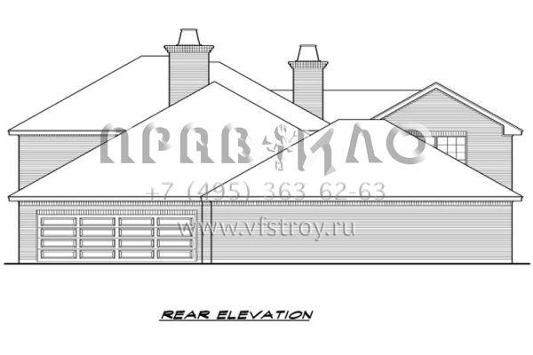 Проект двухэтажного дома с гаражом на три машины в английском стиле S5-306 (5445-00078)