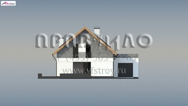 Проект современного мансардного дома с пристроенным гаражом S3-177-4 (Z371)
