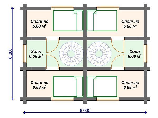 Проект деревянного дома 6 на 8 м с мансардой и сауной S4-101 (ДО-067)