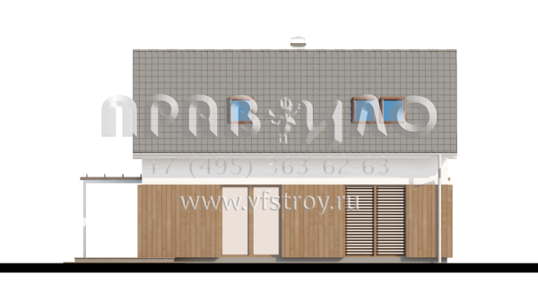 Проект частного дома с навесом для авто  S3-118 (Z213)