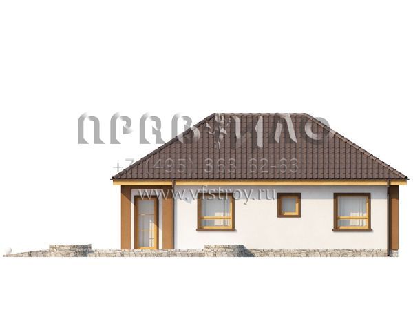 Проект маленького одноэтажного дома с открытой террасой S3-77 (Z15)