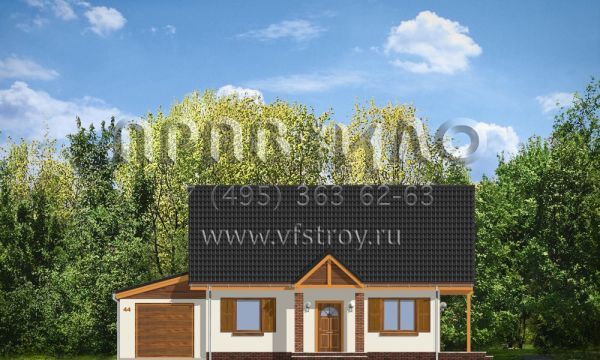 Проект загородного частного дома с гаражом S8-144-2 (Радостный с Гаражом)