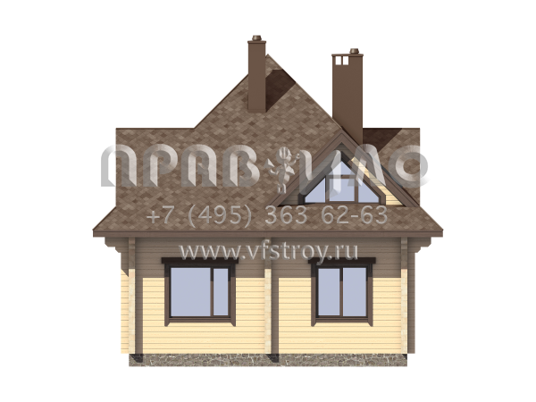 Проект дома из бруса с шатровой крышей S7-126 (1-37)