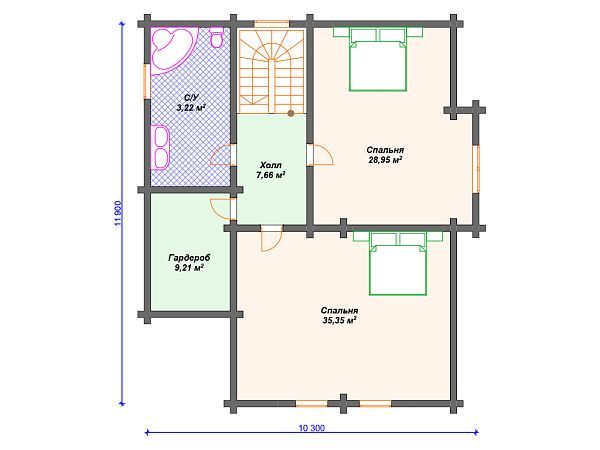 Проект комбинированного дома с мансардой S4-207 (А-012)