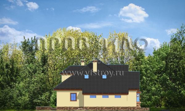 Проект коттеджа с красивыми фасадами S8-291 (Затишье 2)