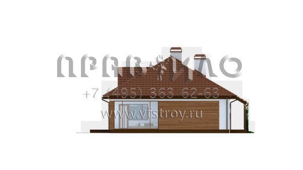 Проект частного одноэтажного дома с кровлей конвертом в классическом стиле  S3-110 (Z185)