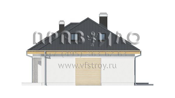 Проект дома с мансардной четырехскатной кровлей  S3-179-2 (Z54)