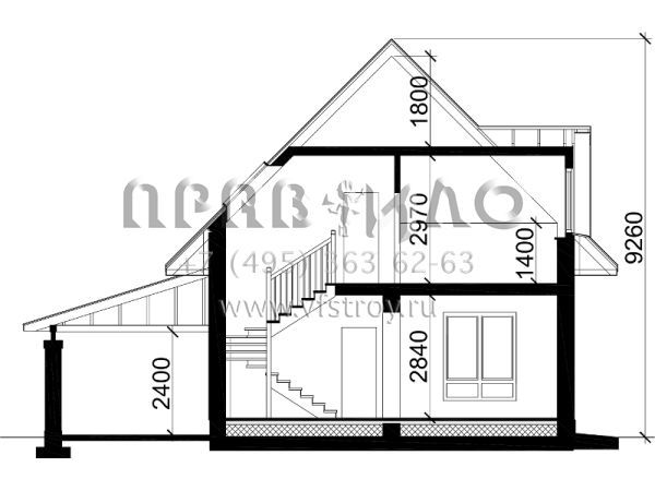 Экономичный загородный дом с навесом для автомобиля S7-116 (3-13c)