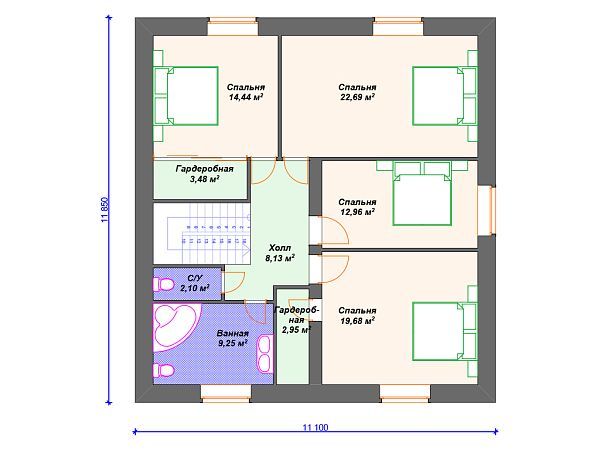 Проект каменного дома с гаражом S4-272 (К-139)
