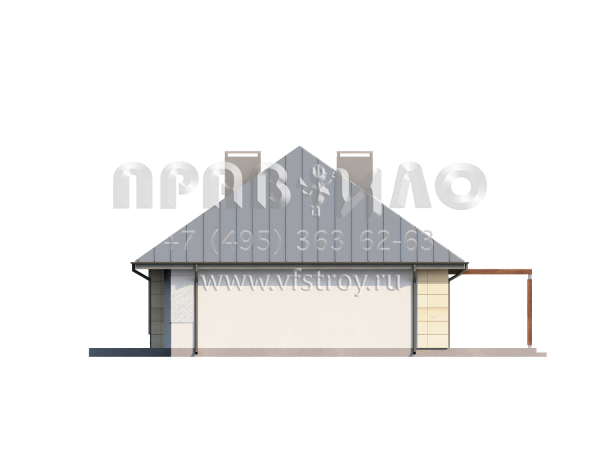 Проект одноэтажного дома с четырехскатной крышей  S3-124 (Z140)