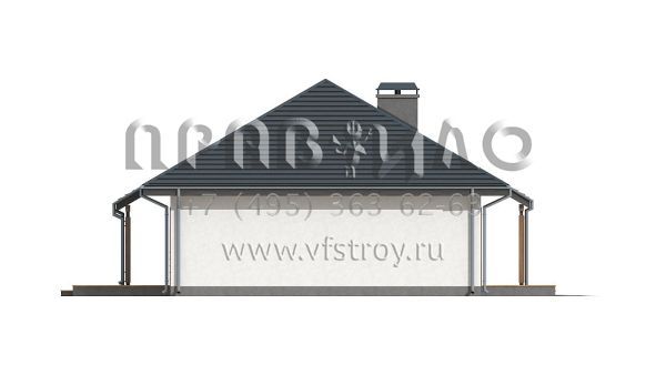Проект одноэтажного загородного бунгало с гаражом S3-125-1 (Z69 GP)
