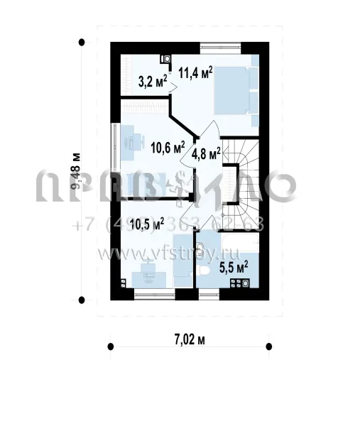 Проект дома с фронтальным гаражом S3-127-4 (Z297 GF)